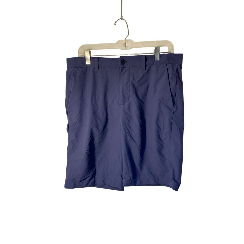 English laundry men’s flat front navy blue flex stitch waistband shorts 34
